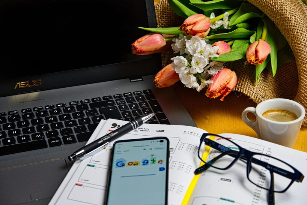 Bureau fleurs agenda